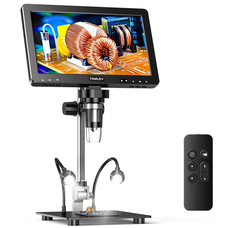 Polarizing Microscope Binocular - TOMLOV-DM9MAX Mikroskop Digital HDMI 10' dengan