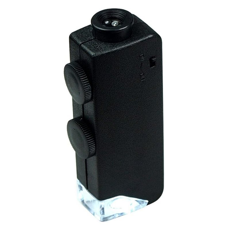 Gem Microscope Jeweler - ABDJ-Mikroskop 60X-100X dengan Lampu LED, Lensa