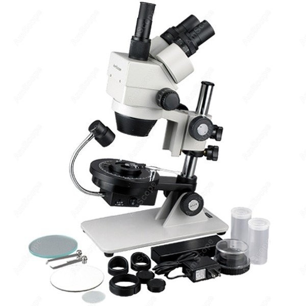 Gem Microscope Jeweler - Mikroskop Stereo Trinokuler AmScope LED Tanpa