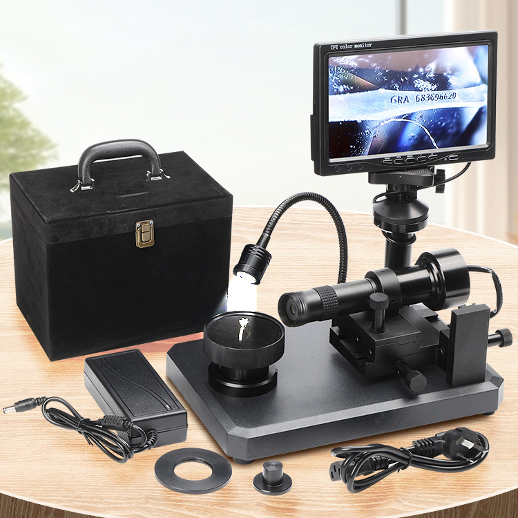 Digital Microscope With Screen 7 Inch - Mikroskop Perhiasan Burung Unta yang Kuat,