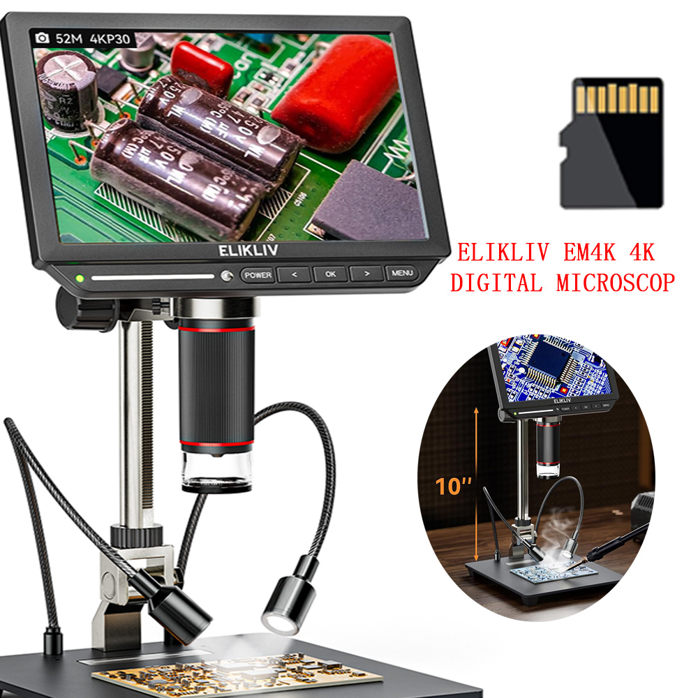 Digital Microscope 4K Hdmi 2000X - Elikliv EM4K, Mikroskop Digital 4K untuk