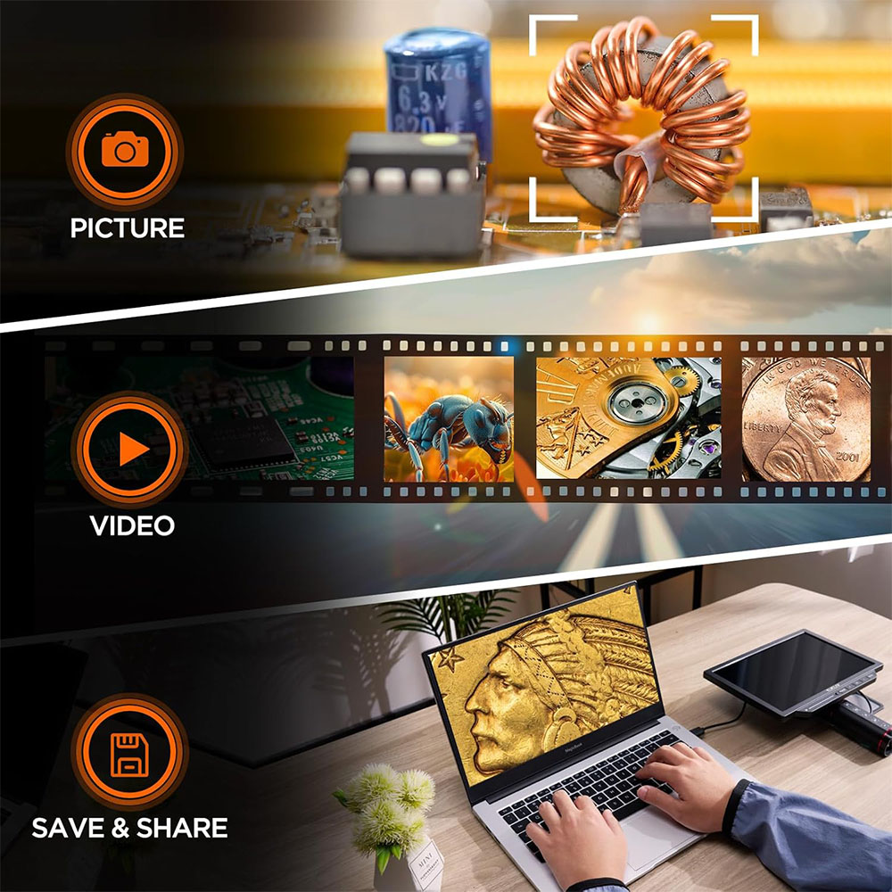 Digital Microscope 4K Hdmi 2000X - Elikliv EM4K-AF Flex, Mikroskop Digital dengan