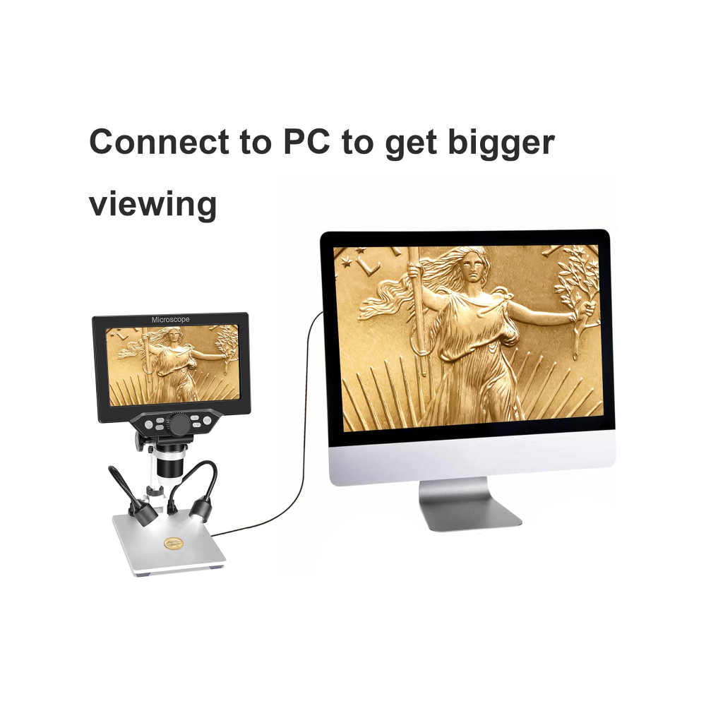 Digital Microscope With Screen 7 Inch - Mikroskop USB Digital LCD, Layar HD