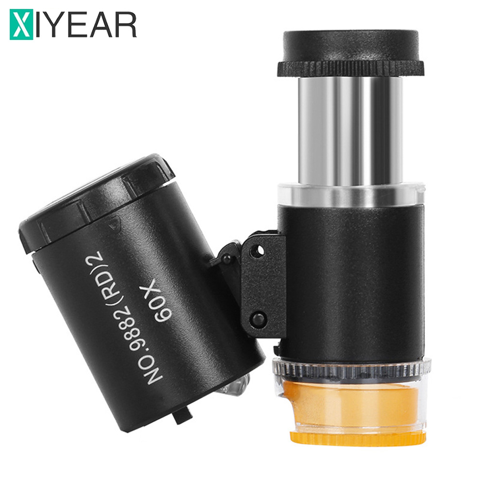 Gem Microscope Jeweler - Mikroskop saku Mini 60X, kaca pembesar