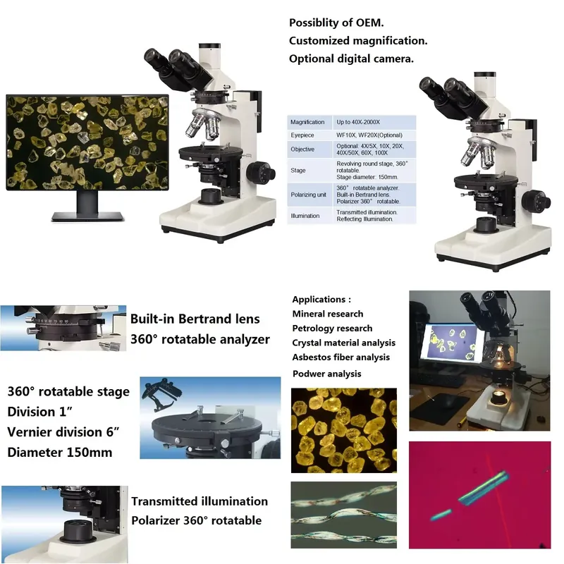 Polarizing Microscope Binocular - untuk Mikroskop Petrografik Digital Boshida PL1506