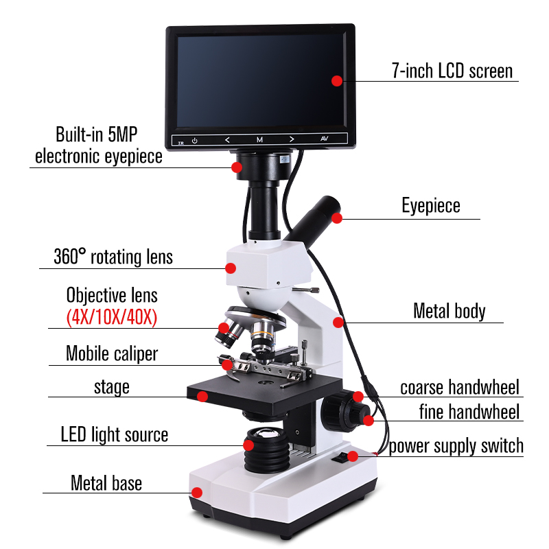 Mikroskop biologis Sperma Tung - Digital Microscope With Screen 7 Inch ulasan dan harga