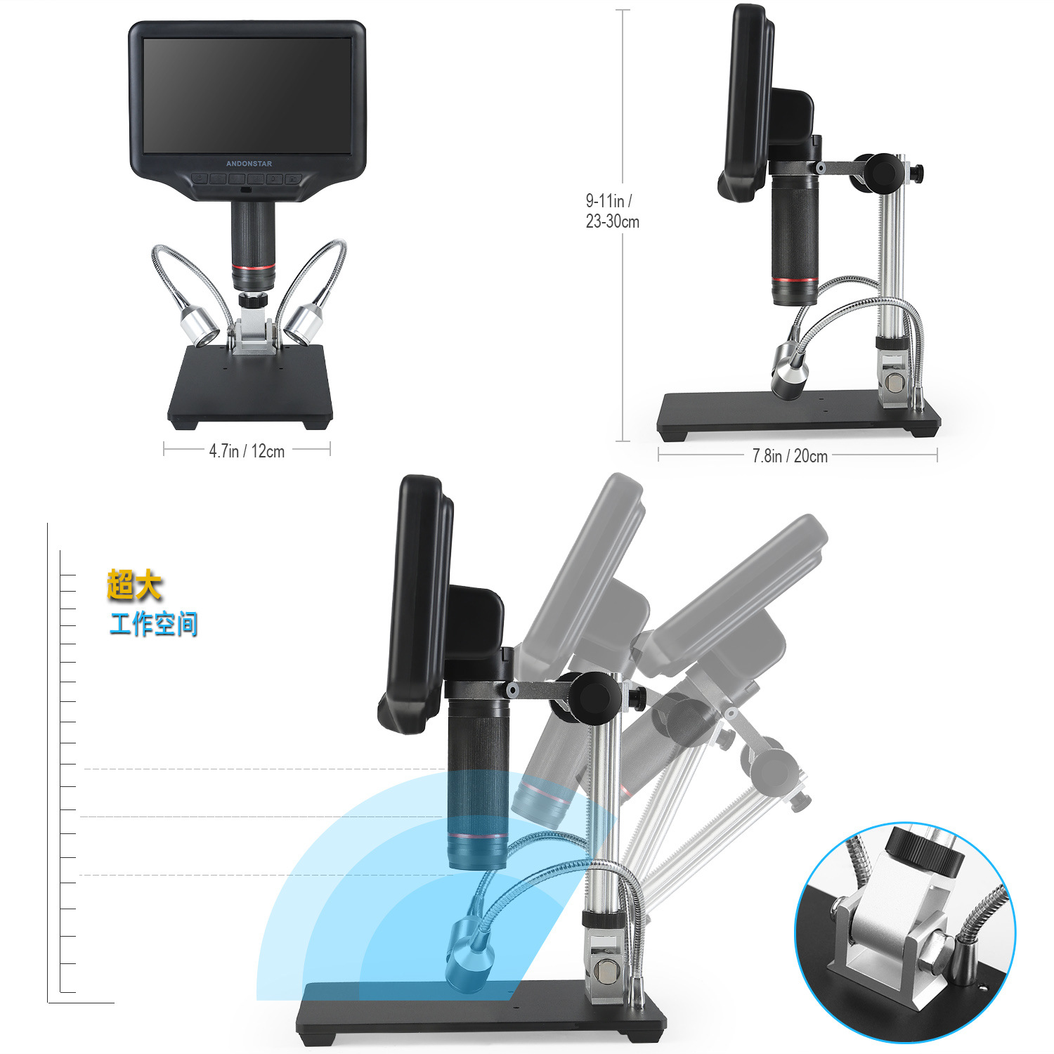 Mikroskop digital 3D layar bes - Digital Microscope With Screen 7 Inch ulasan dan harga