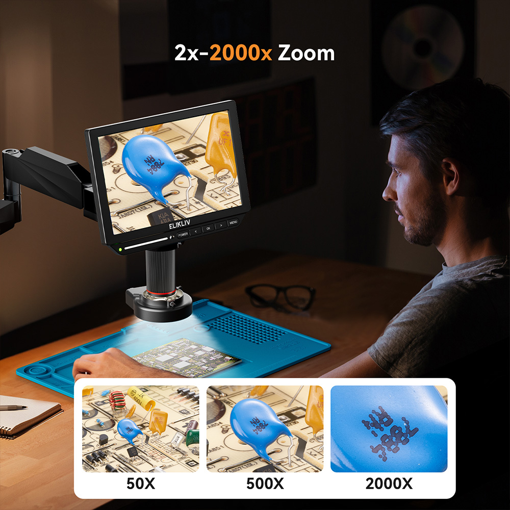 ELIKLIV EM4K Flex 2000X 4K Mik - Digital Microscope 4K Hdmi 2000X ulasan dan harga