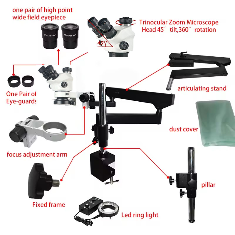 Statif Mikroskop Stereo Trinok - Microscope Boom Stand Articulating ulasan dan harga