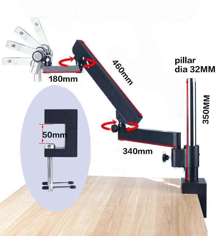Statif Mikroskop Stereo Trinok - Microscope Boom Stand Articulating ulasan dan harga
