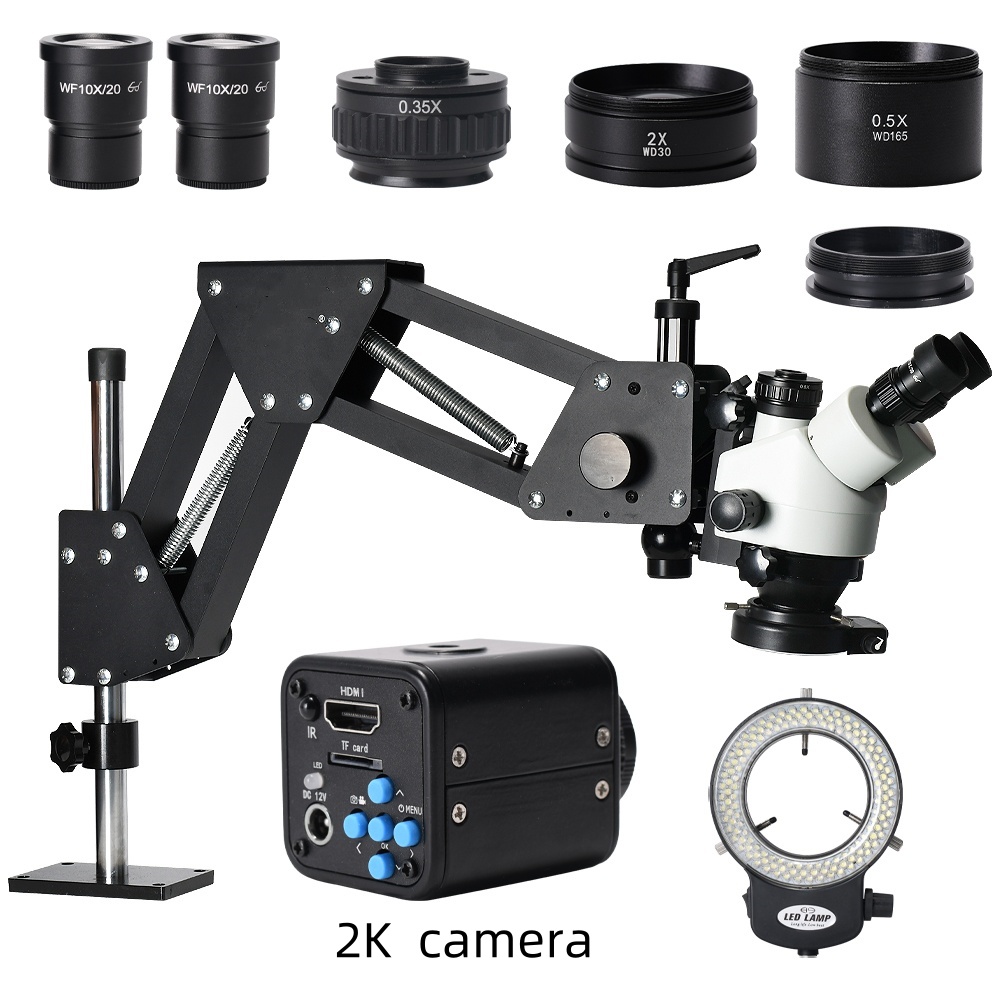 Kamera 4K/2K Mikroskop Stereo  - Trinocular Stereo Microscope 7X-45X ulasan dan harga