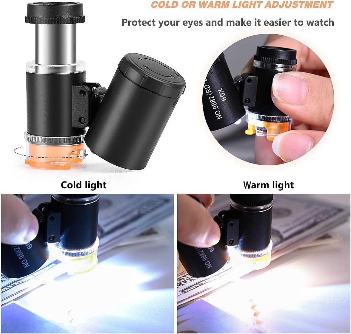 Mikroskop saku Mini 60X, kaca  - Gem Microscope Jeweler ulasan dan harga