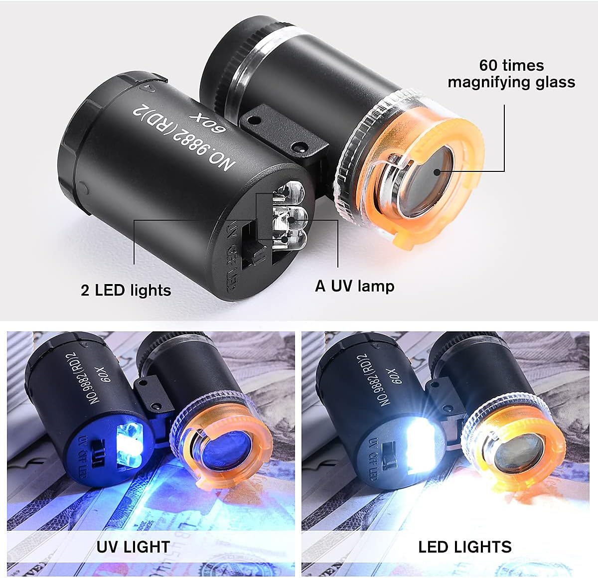 Mikroskop saku Mini 60X, kaca  - Gem Microscope Jeweler ulasan dan harga