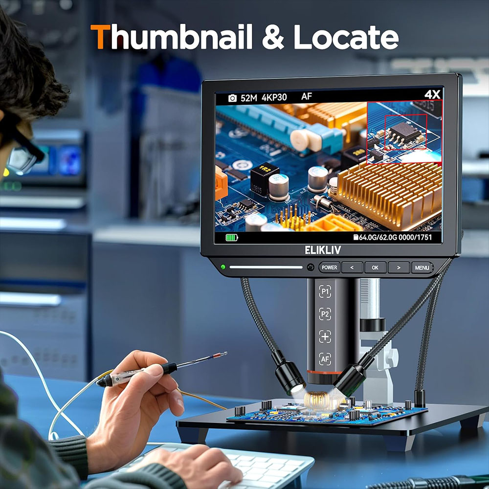 Mikroskop Digital Elikliv EM4K - Digital Microscope 4K Hdmi 2000X ulasan dan harga